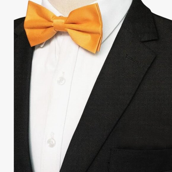 Solid Color Pre-tied Bow Tie Adjustable Bowtie Mustard Klikel Burlet NEW - Picture 3 of 3